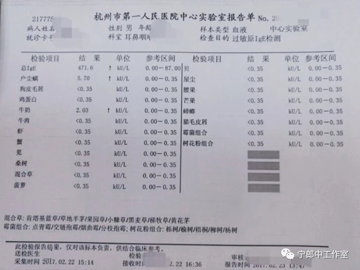 过敏原筛查报告解读