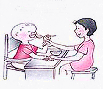 适用人群:难以正常坐位进食的脑瘫孩子方式:家长将脑瘫患儿的一只手掌