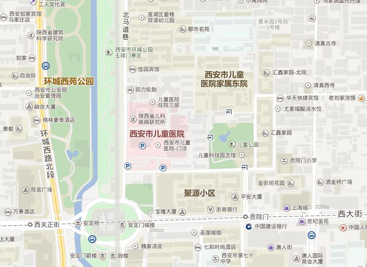 西安儿童医院地图图片
