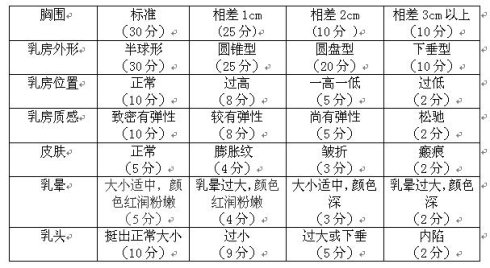 乳房有那先美学标准?