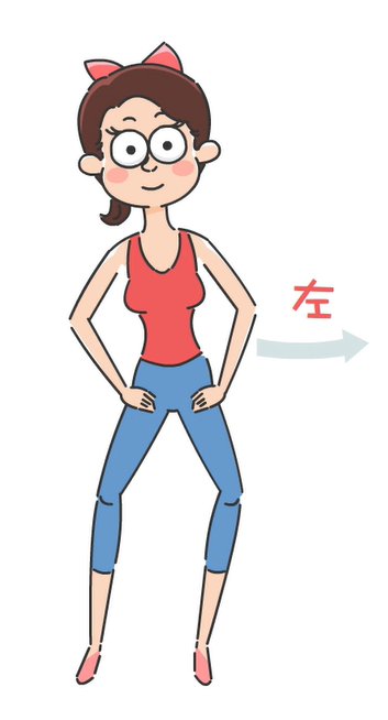 两手叉腰,两膝微屈,腰部自左向前向右,向后转动,每次转动10-20下,每天