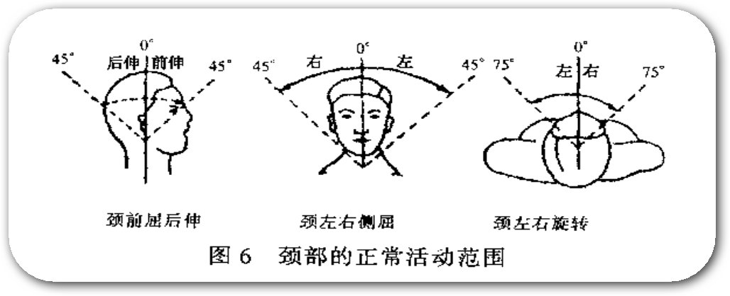 颈椎活动度测量示意图图片