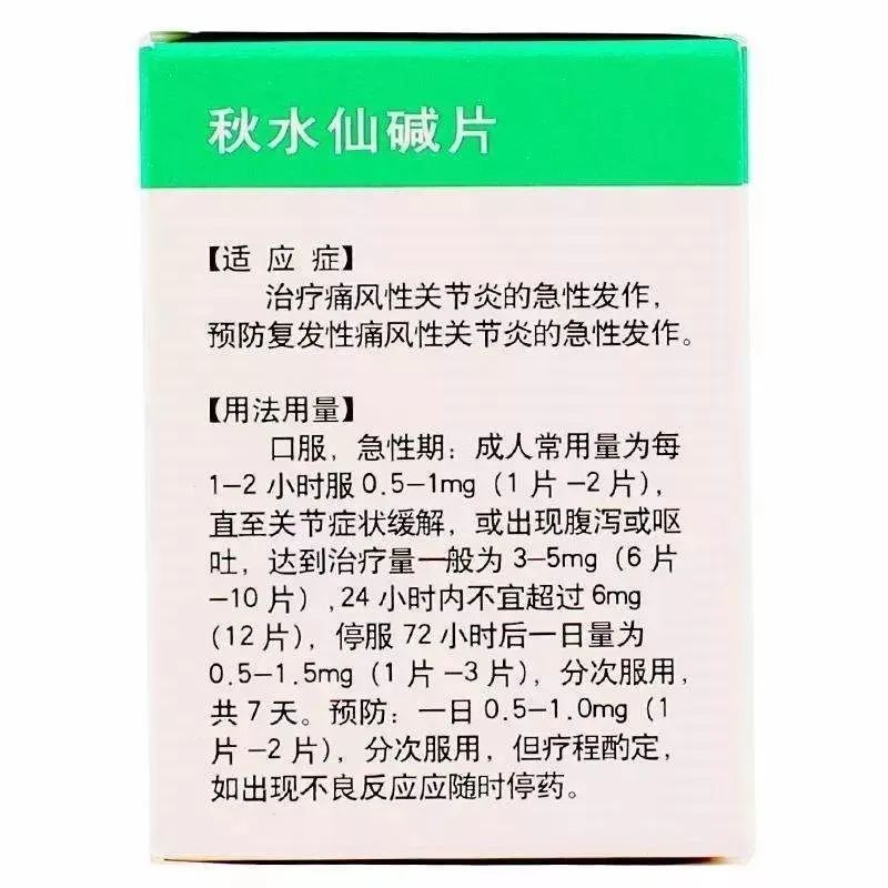 臨床研究:小劑量秋水仙鹼治療痛風性關節炎或效果更好