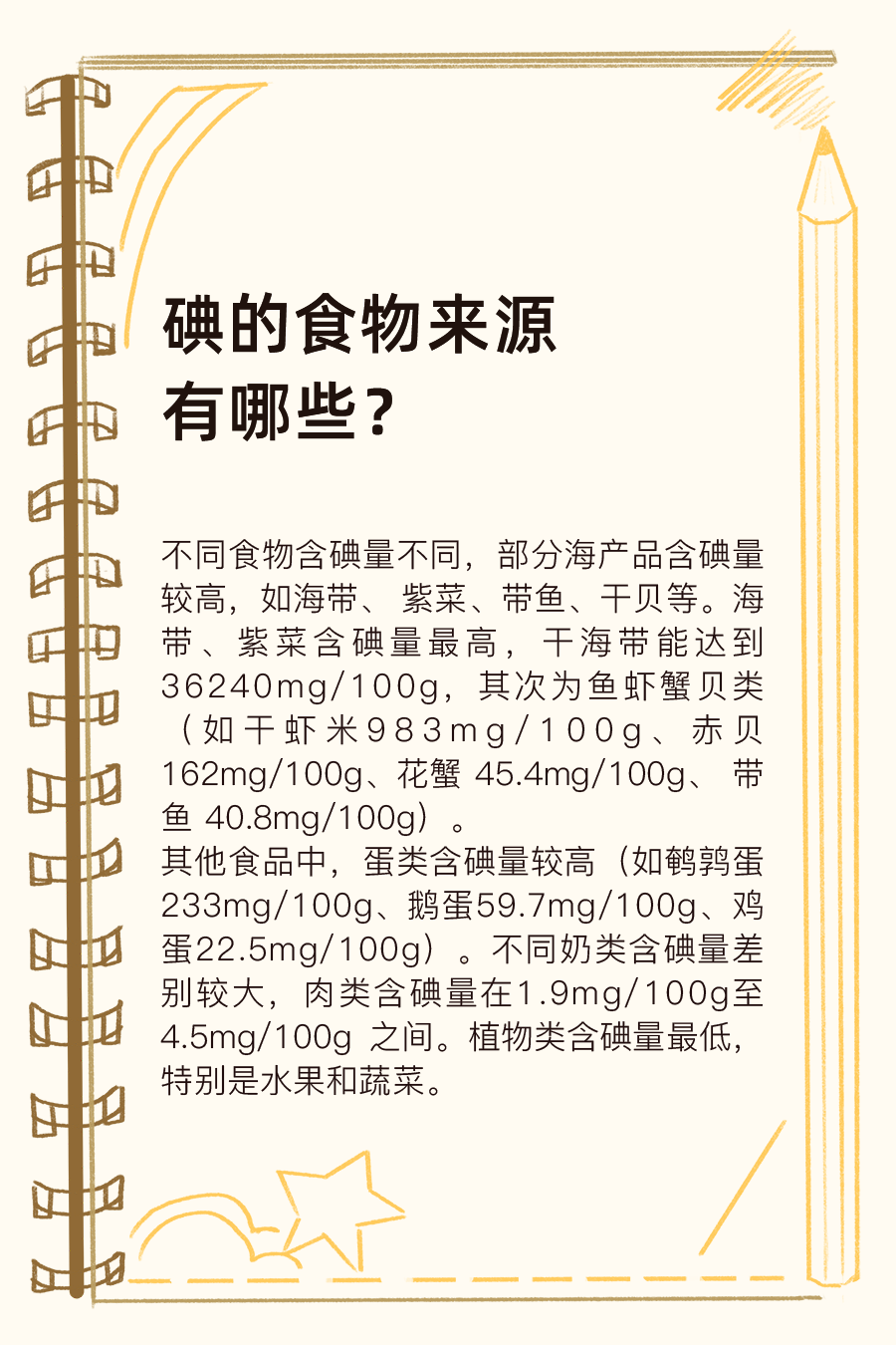 並鼓勵攝入含碘豐富的海產食物,如海帶,紫菜等